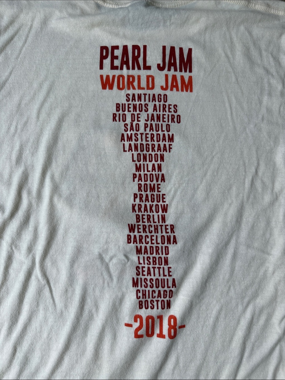 Pearl Jam Cream Short-Sleeve Tee with Red and Orange Skull Graphic - Picture 5 of 7